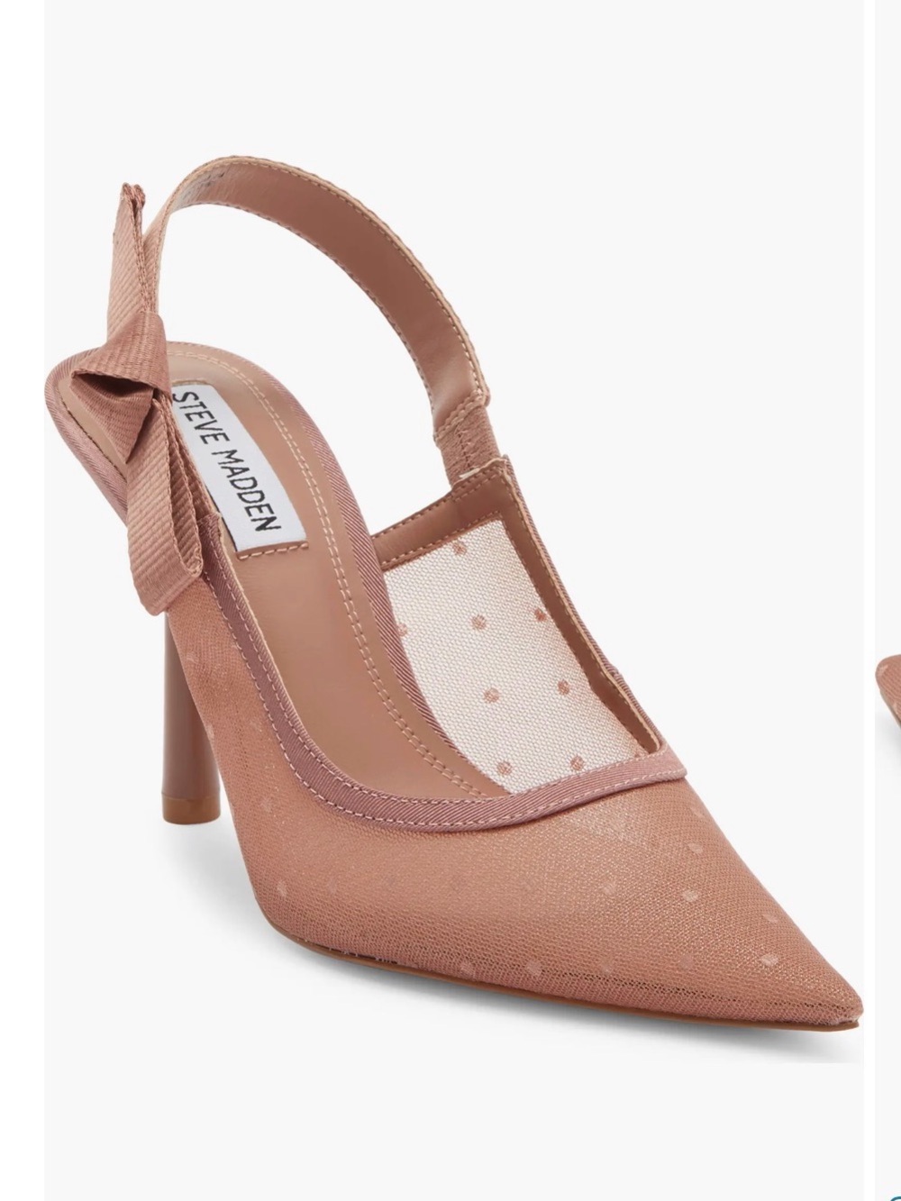 Steve Madden Dusty Pink Sheer Polka-Dot Slingback Heels